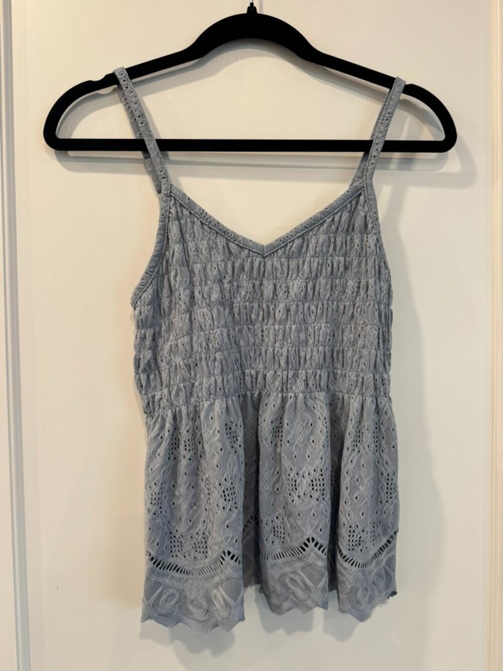 Urban Romantics Light Blue Eyelet Camisole Tank Top - Women's Size Small